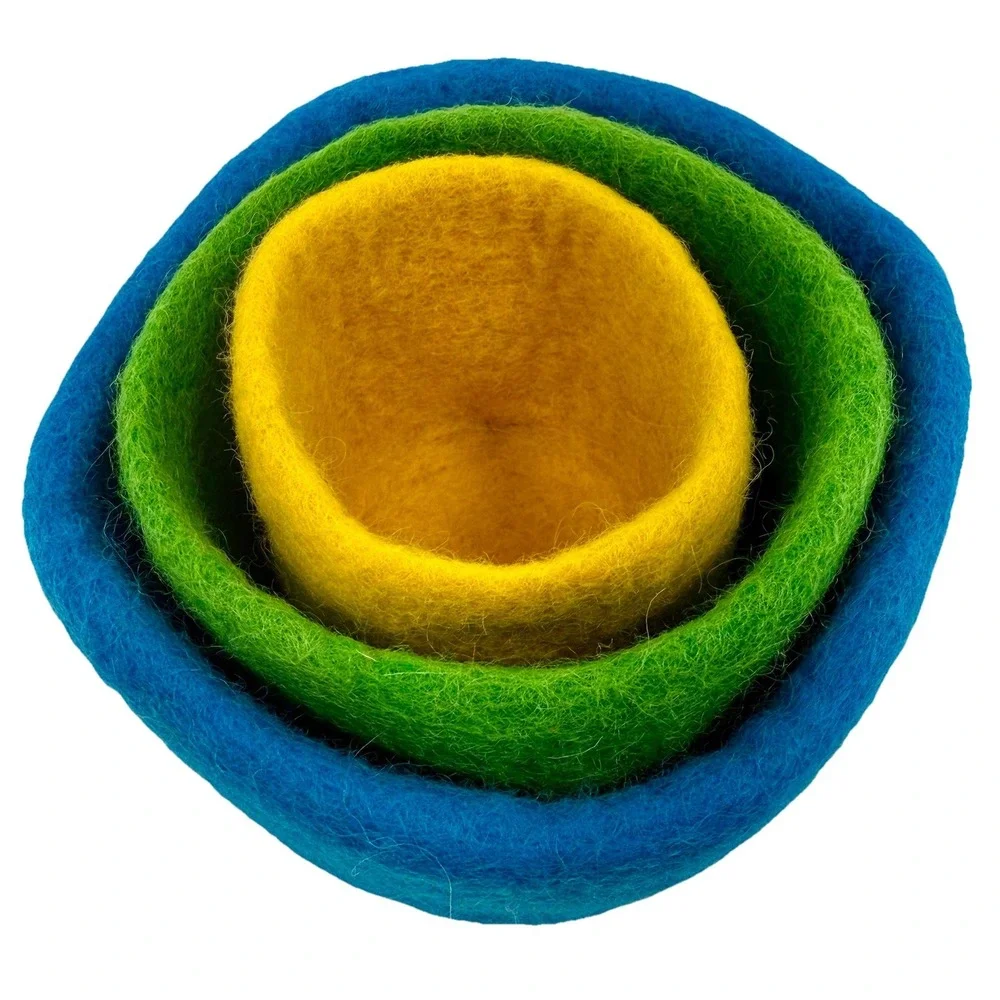 Lovevery Felt Nesting Baskets Set Montessori Sensory‎ Stacking EUC